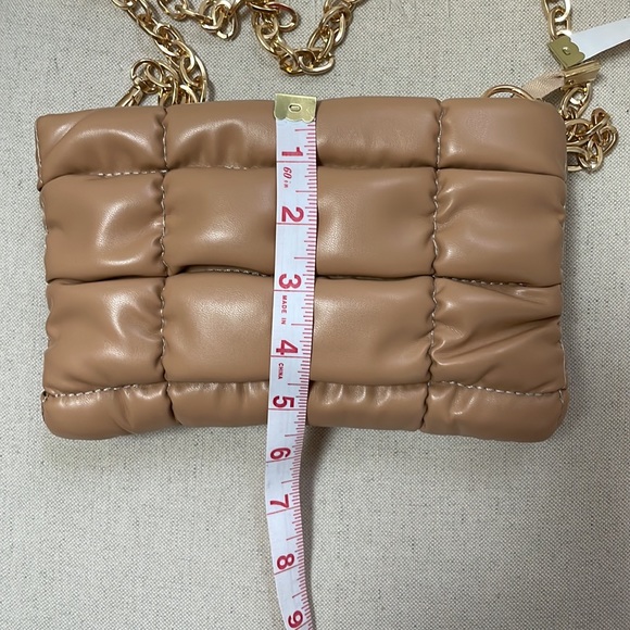 LATTICE CROSSBODY BAG SOLID CHAIN in TAN - Picture 10 of 10